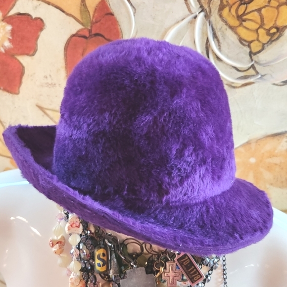60s LORD & TAYLOR Purple Mohair Soft Luxury MISS ALICE Hollywood Movie Star Hat - Picture 2 of 16